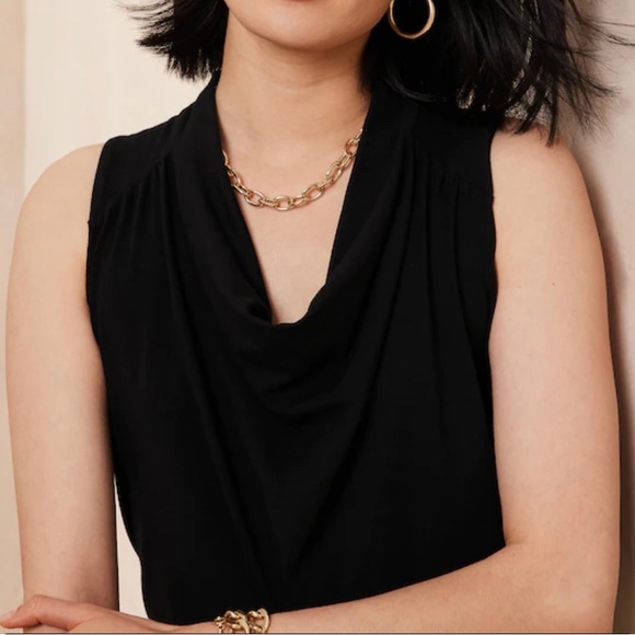 Cowl Neck Black Top - Picture 1 of 3